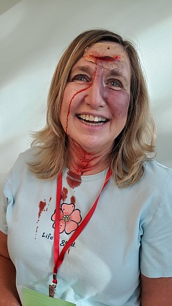 It is fun to be a disaster victim when its a simulation!