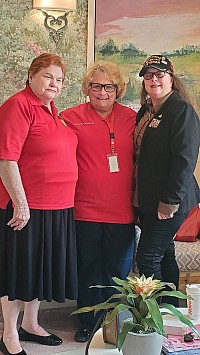 Loretta Forlav and Kathryn Wilgus. Loretta spoke to us about her experiences as a military nurse in the Middle East.